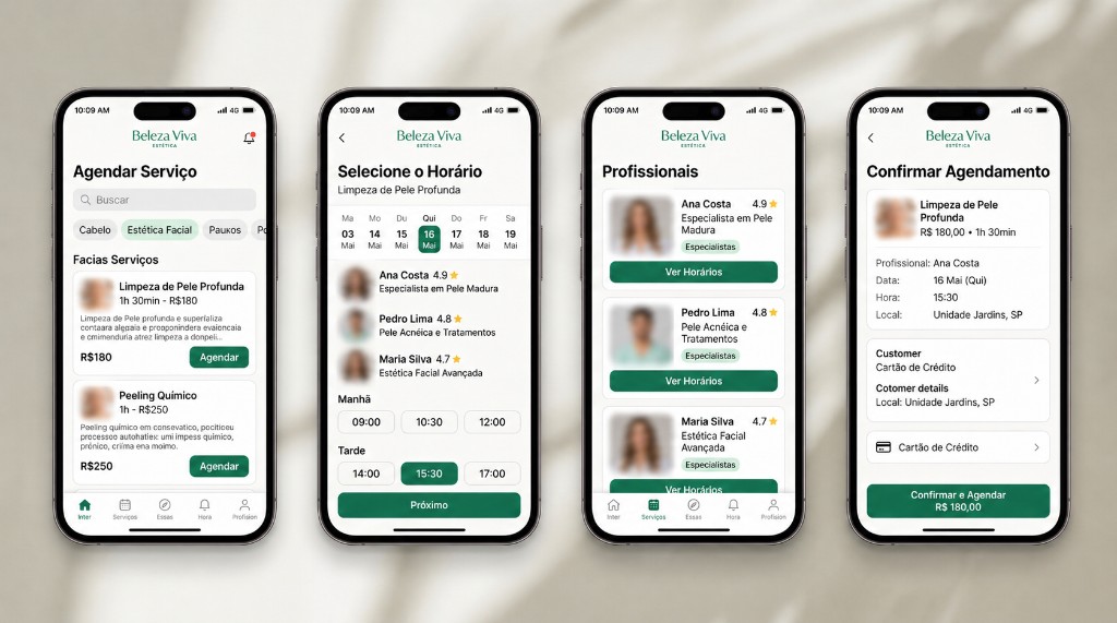 App de agendamento Beleza Viva — criado pela aluna Julia